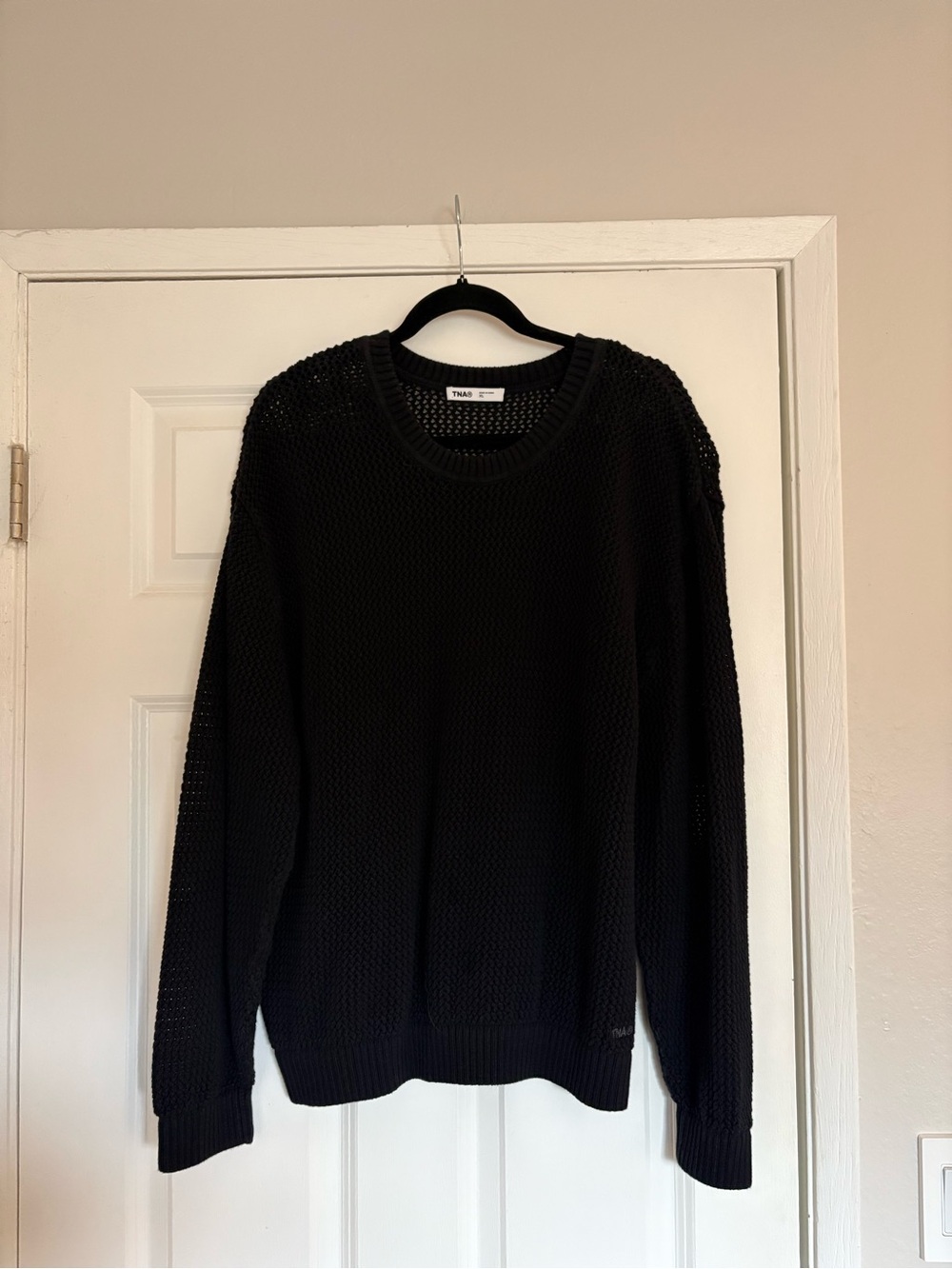 TNA Open-Knit Crewneck Sweater